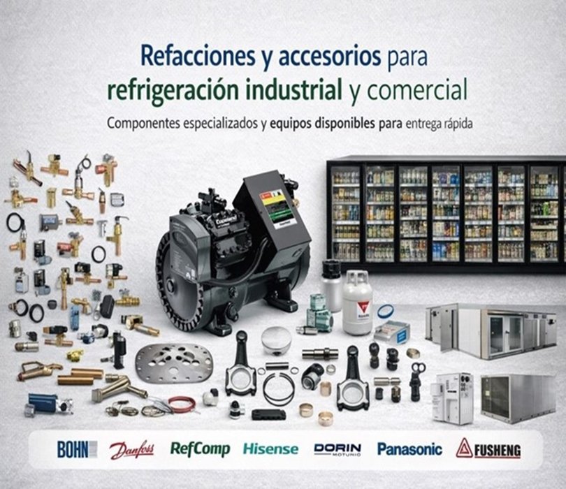 Accesorios y refacciones para mantenimiento de equipos de refrigeración