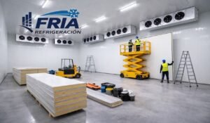 Instalación de paneles frigoríficos para cámara fría industrial FRIA en México.