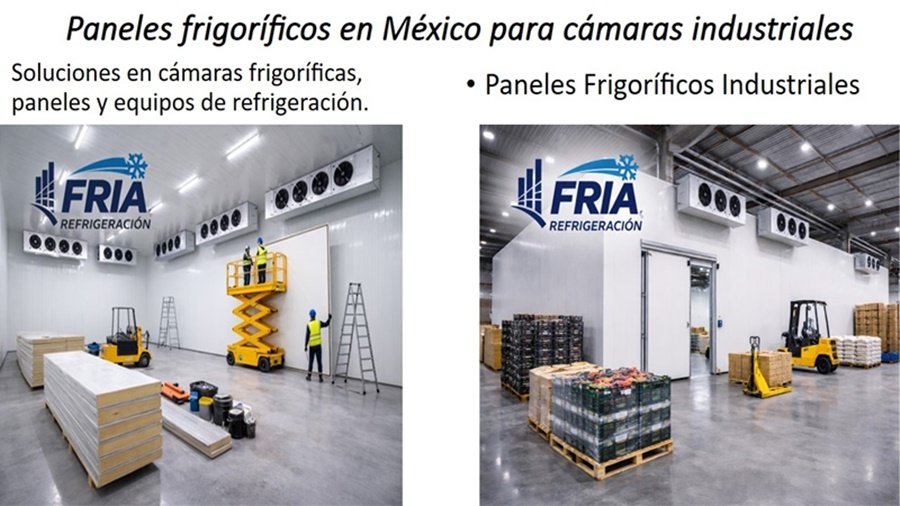 Paneles frigoríficos para cámaras industriales en México con aislamiento térmico para conservación y almacenamiento en frío.