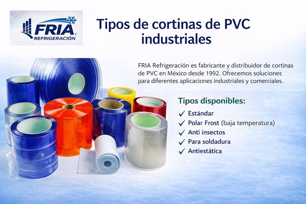 Tipos de cortinas de PVC industriales en México para refrigeración, almacenes y cámaras frigoríficas