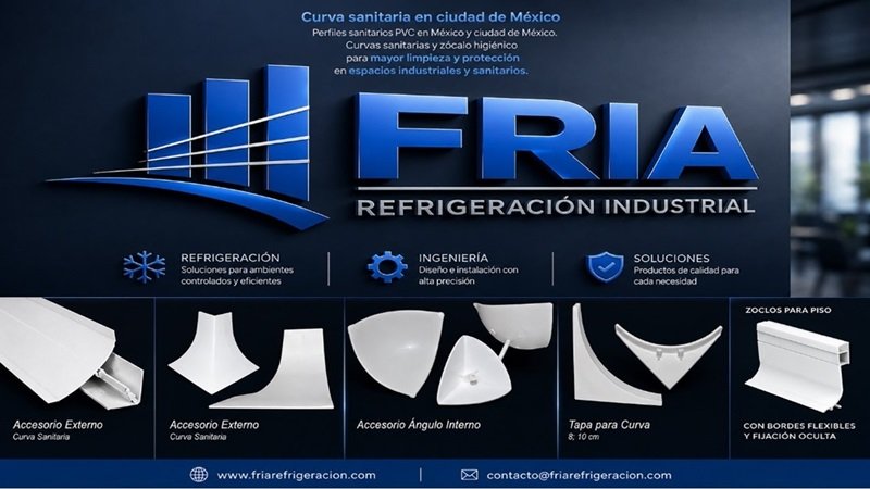 Curvas sanitarias de PVC para quirófanos, hospitales y áreas estériles