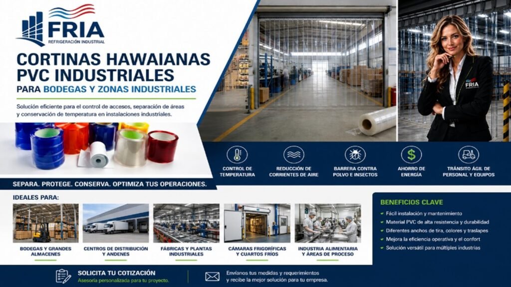 Cortinas Hawaianas PVC Industriales para bodegas y fábricas | FRIA