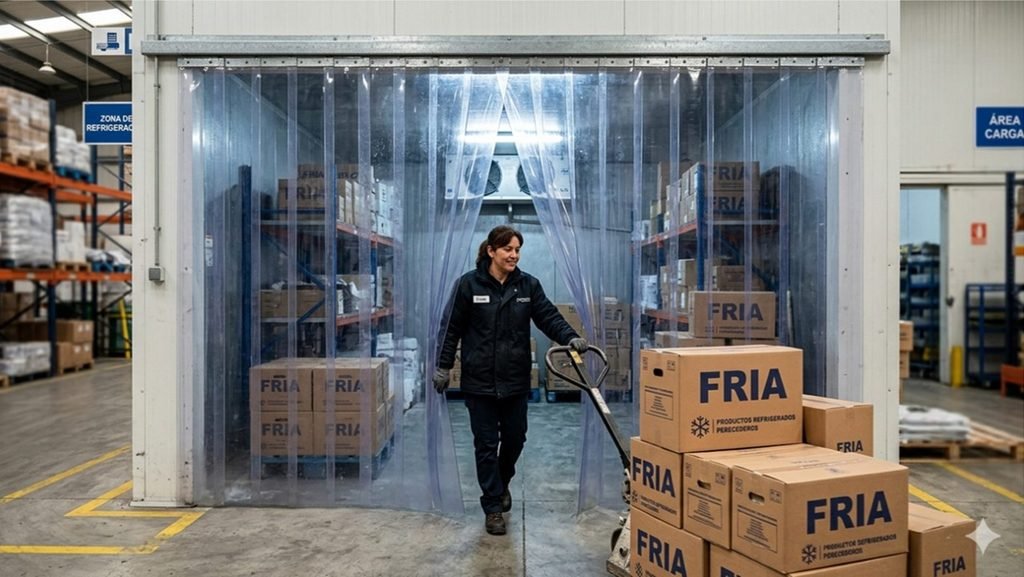 Cortinas hawaianas PVC para refrigeración industrial FRIA