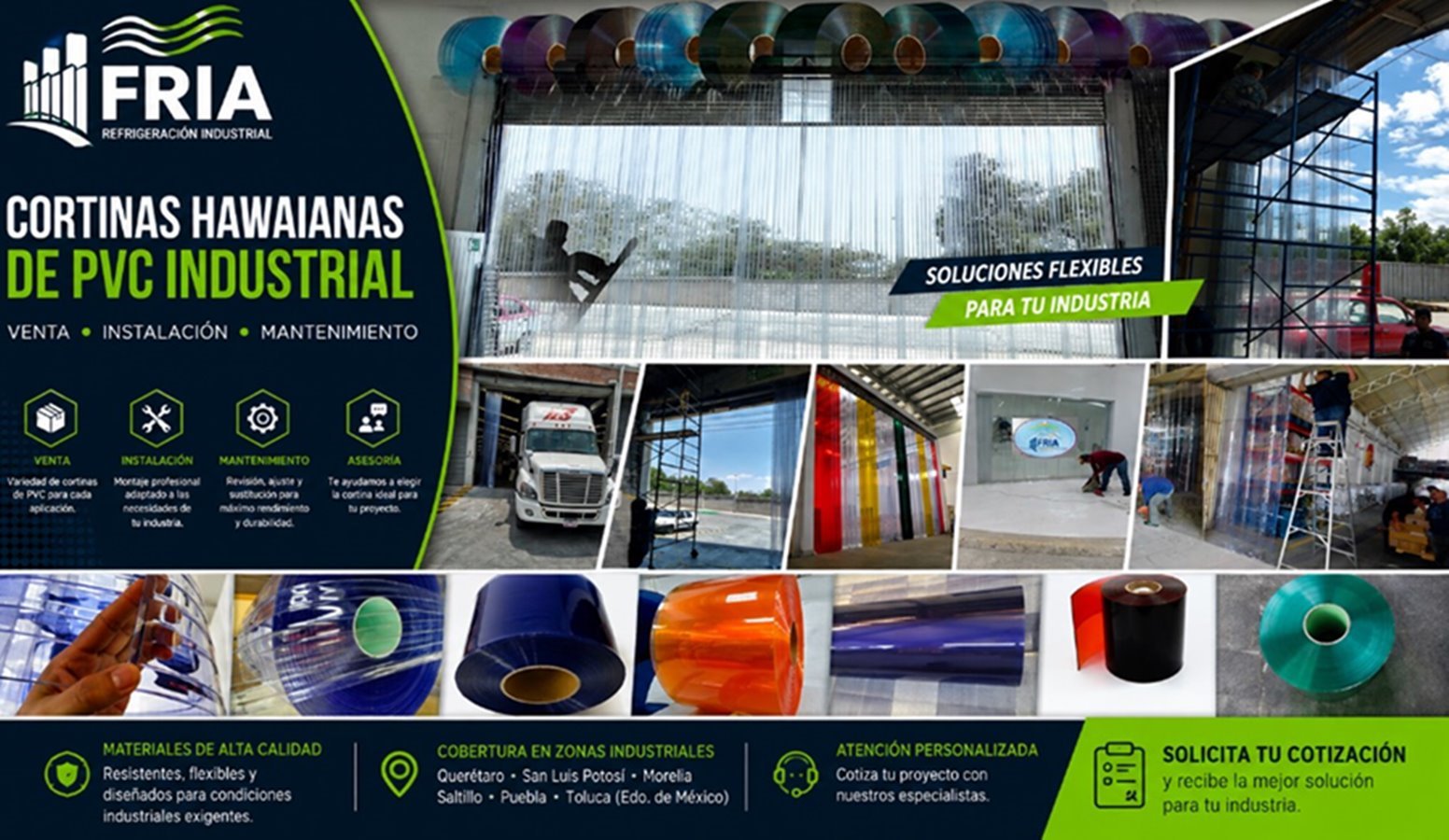 Cortinas Hawaianas de PVC Industriales para Bodegas y Almacenes | FRIA