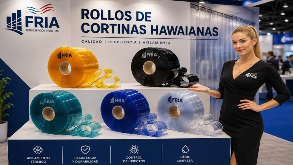 Rollos de Cortinas Hawaianas PVC | FRIA Refrigeración Rollos de cortinas hawaianas de PVC para refrigeración industrial FRIA